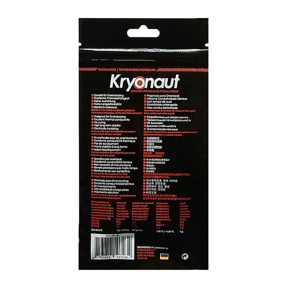 Thermal Grizzly Kryonaut 1gx2  - đánh giá và giá Thermal Paste